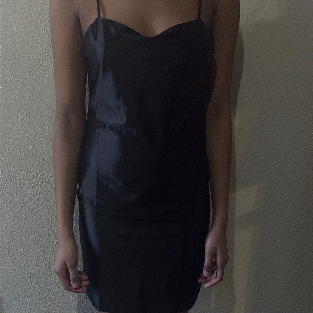 Elegant Black Satin Dress